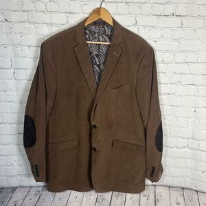 Brown Corduroy Western Jacket Blazer Sports Coat Mens Rockabilly 46R Adolfo